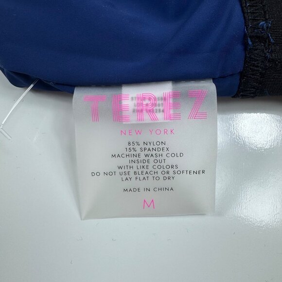 Terez Uplift Sports Bra Navy Star Foil Medium Racerback Unlined Athletic NWOT - Picture 7 of 9